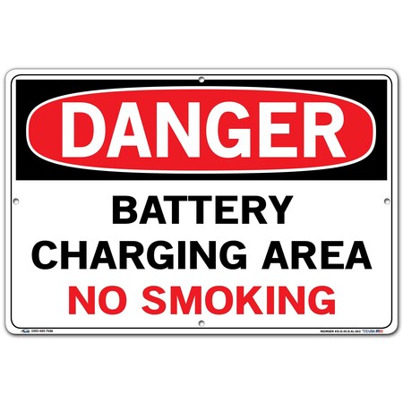 Vestil Aluminum Sign, 12-1/2" H, 18-1/2" W, Rectangle, English, SI-D-45-D-AL-063 SI-D-45-D-AL-063